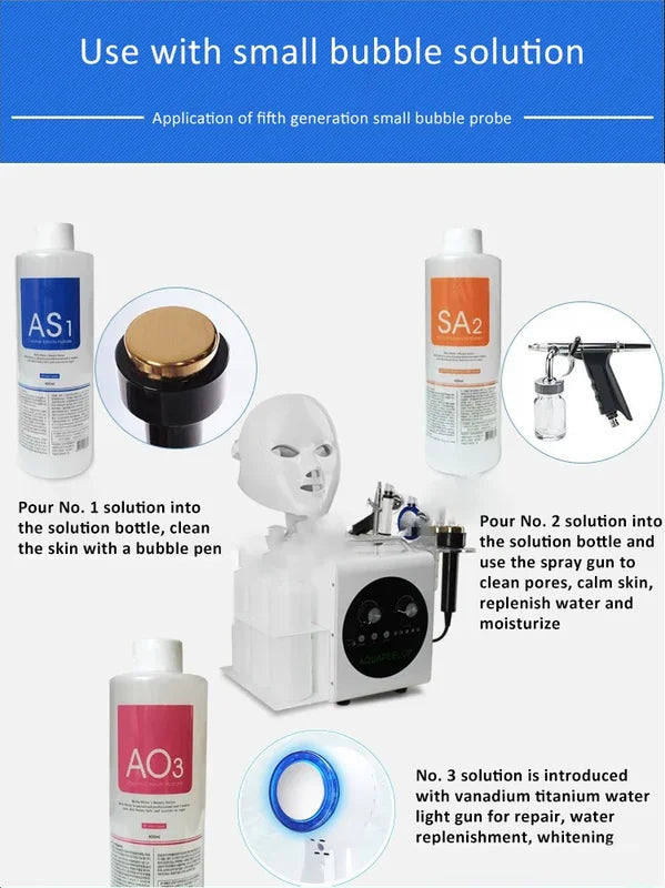 3-Pack 1200ML Hydrating Liquid Face Serum Set for SkinCare & Deep Cleaning