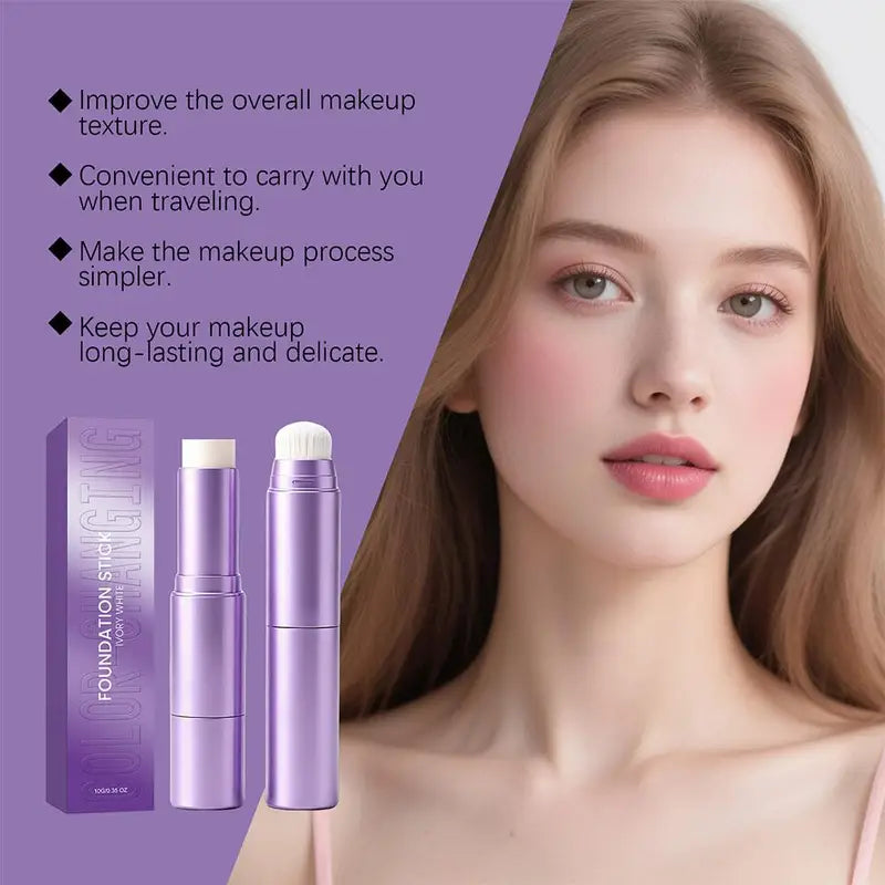 Color-Changing Foundation Stick with Moisturizing & Long-Lasting Coverage