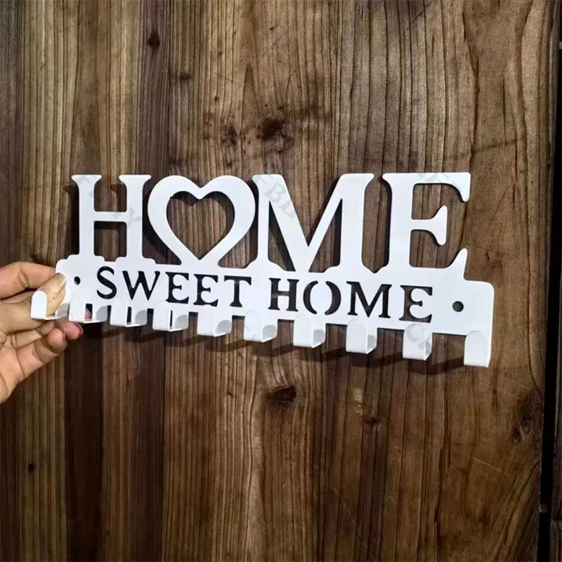 Metal Wall Hooks Key Holder - Wall Mounted Coat Rack for Home & Kitchen