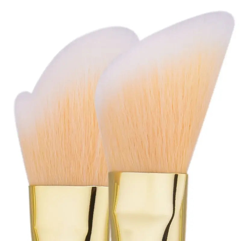 5-Piece Mermaid Shape Makeup Brush Set - Soft Bristles for Face & Eyes