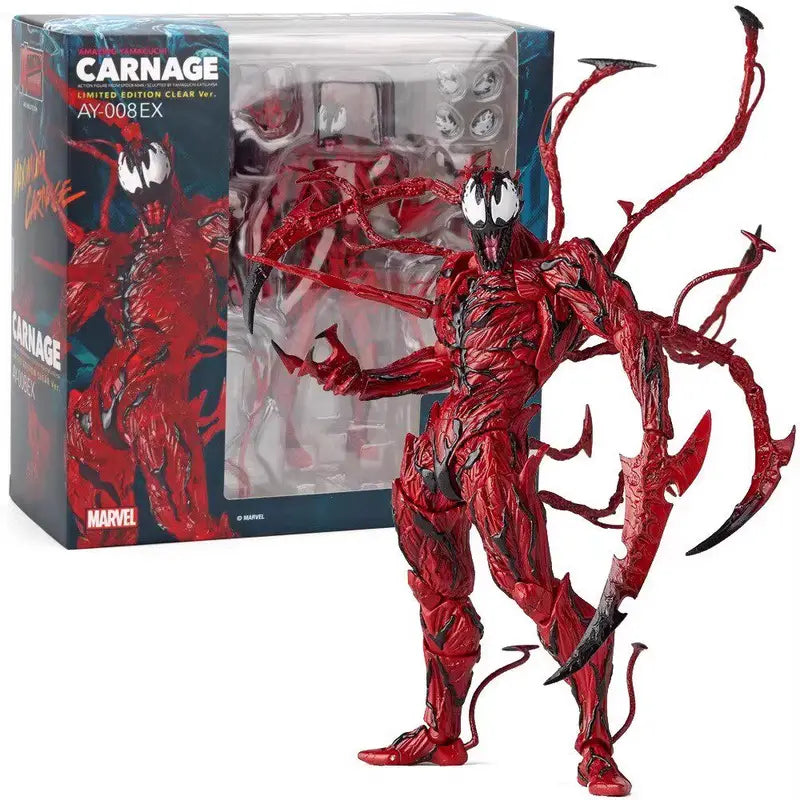 Venom Carnage Action Figure Collectible - Highly Articulated PVC Model with Accessories
