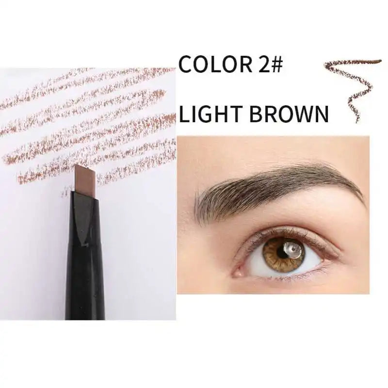 Long Lasting Waterproof Eyebrow Pencil for Natural Brow Makeup - Black Brown