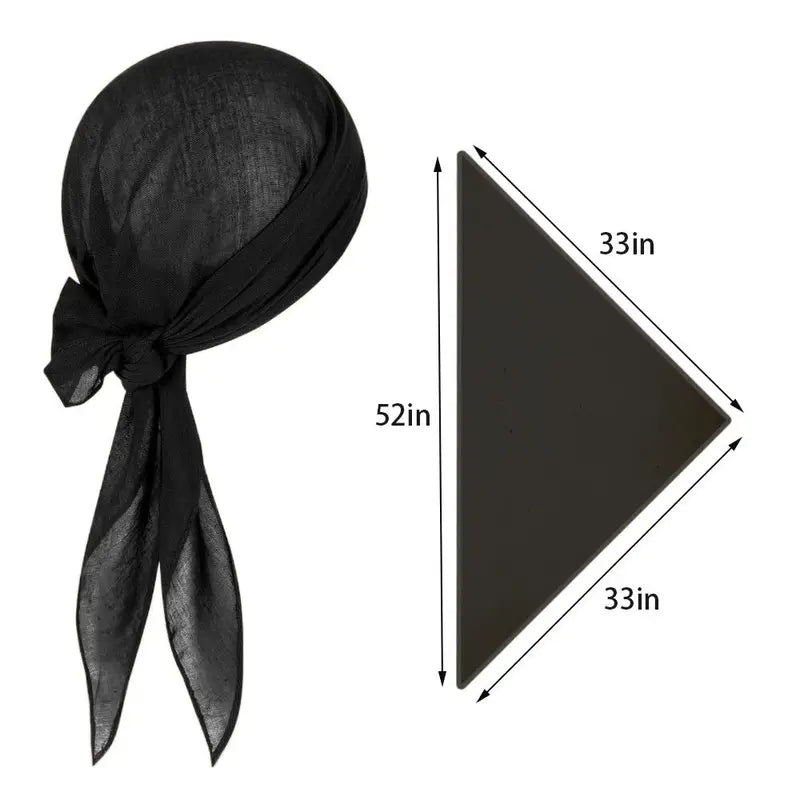 Pirate Costume Turban Set for Halloween Party Cosplay - 2 Pieces