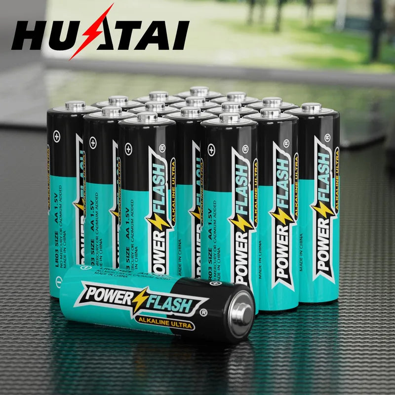 AA Batteries Pack 100 Long-Lasting Alkaline Powerflash LR06 for Home & Devices