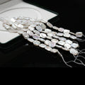 Natural White Freshwater Pearl Beads 12x16mm Square 18cm Jewelry Making Supplies