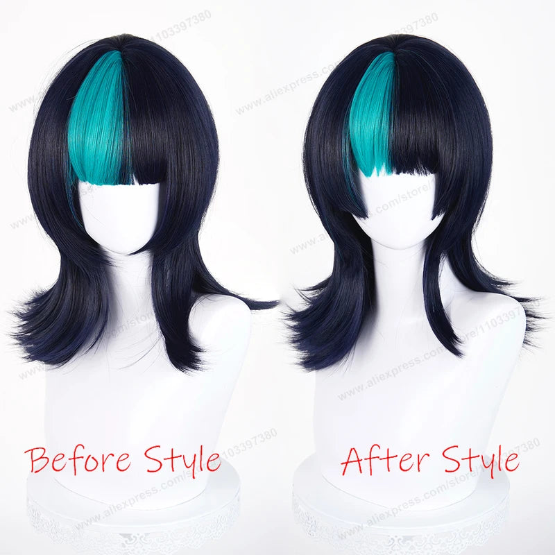 Cosplay Wigs Short 45cm Synthetic Heat-Resistant Hair for Women & Anime Costumes
