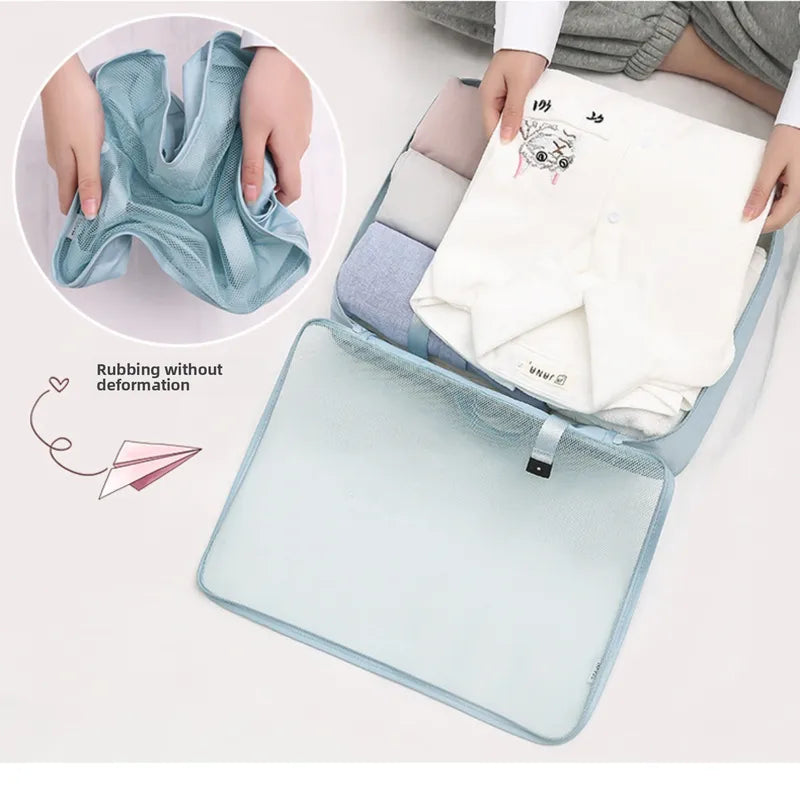 6-Piece Travel Storage Bag Set Waterproof Large Capacity Luggage Organizers