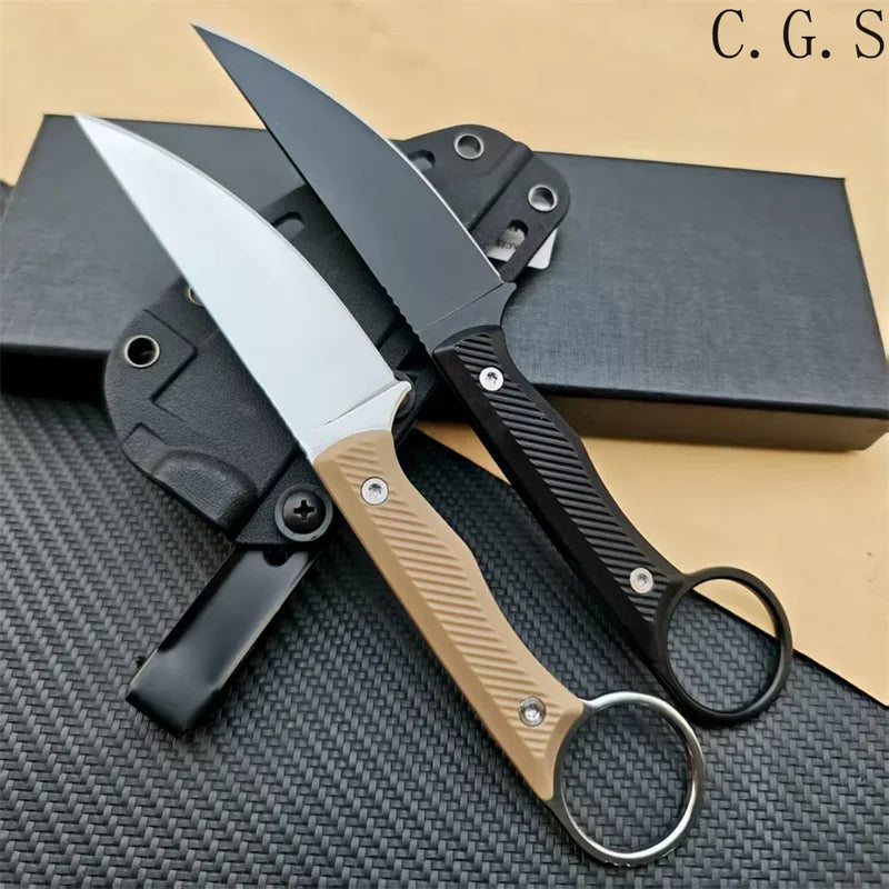 Fixed Blade Outdoor Knife with Nylon Fiber Handle and Kydex Sheath - Hunting Survival Tool