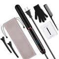 2-in-1 Hair Straightener and Curler Set with Negative Ion Technology - Dual Voltage, Fast Heating for Home & Travel