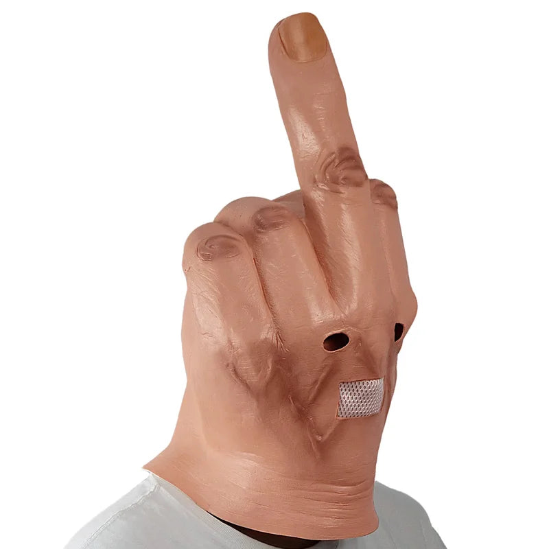 Horror Latex Finger Mask Cosplay Full Face Helmet for Halloween Party