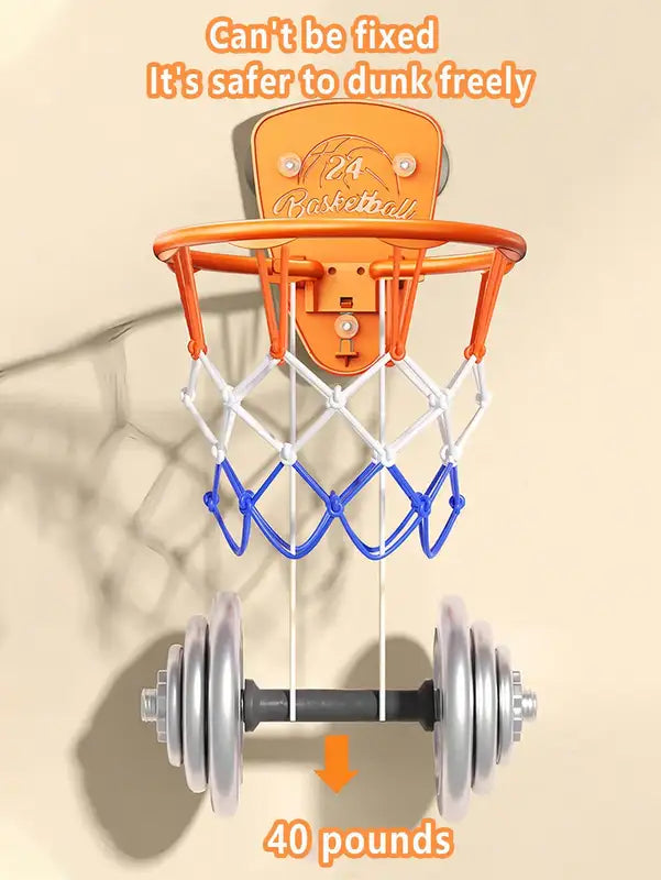 Kids Indoor Basketball Stand Set with Silent 7-Inch Hoop - Punch-Free Home Sports Equipment