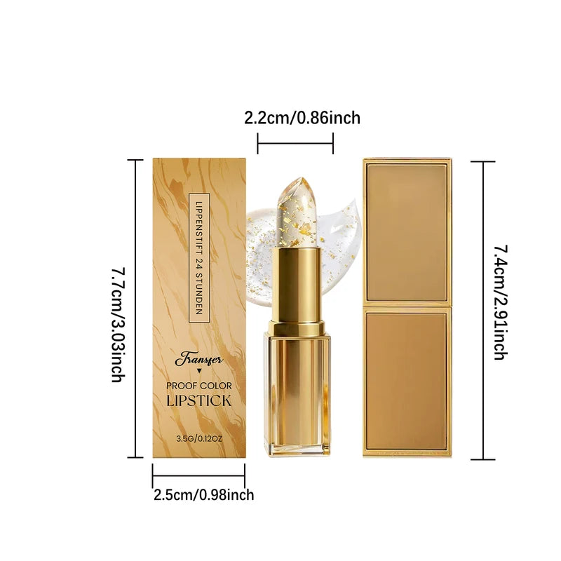 Color Changing Lipstick Lip Balm with Gold Flecks - Hydrating, Shine & Fade Lines