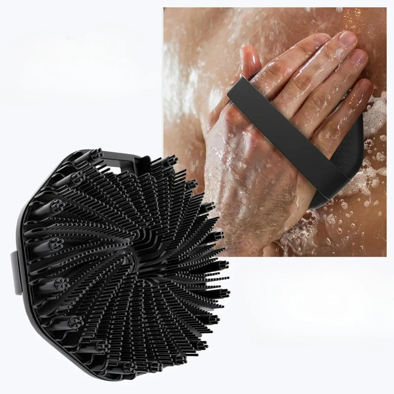 Silicone Back & Body Brush Exfoliating Shower Sponge with Handle - Soft Massage
