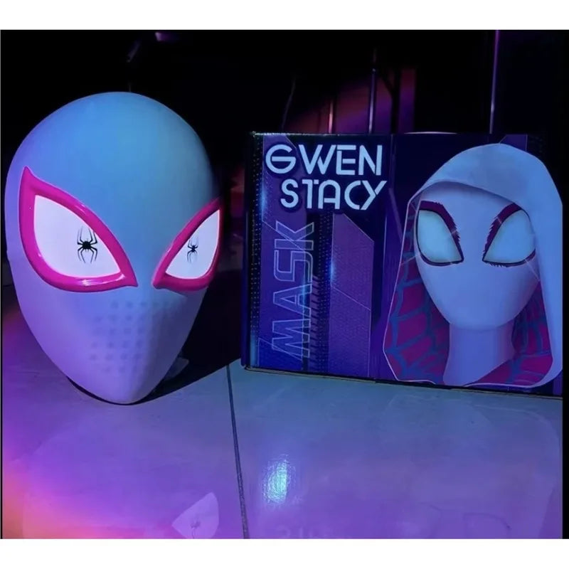 1:1 Life Size LED Superhero Mask Full Face Cosplay Helmet with Light Up Eyes