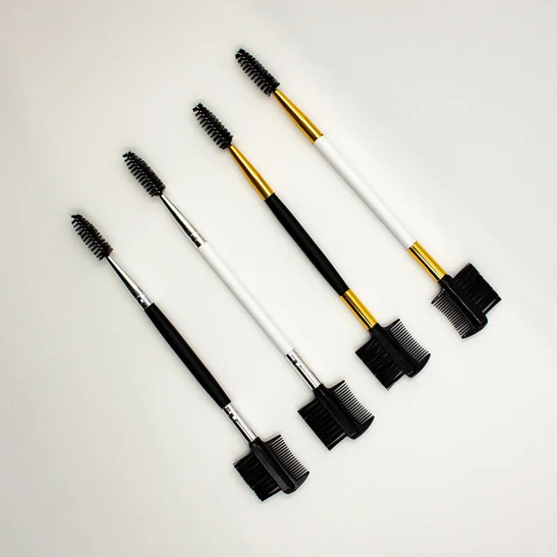 Double Ended Eyebrow & Eyelash Brush Comb Makeup Tool - Professional Cosmetic Applicator