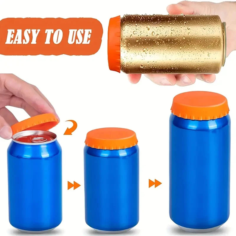 6 Pack Silicone Can Lids - Leakproof Soda & Beer Bottle Seals