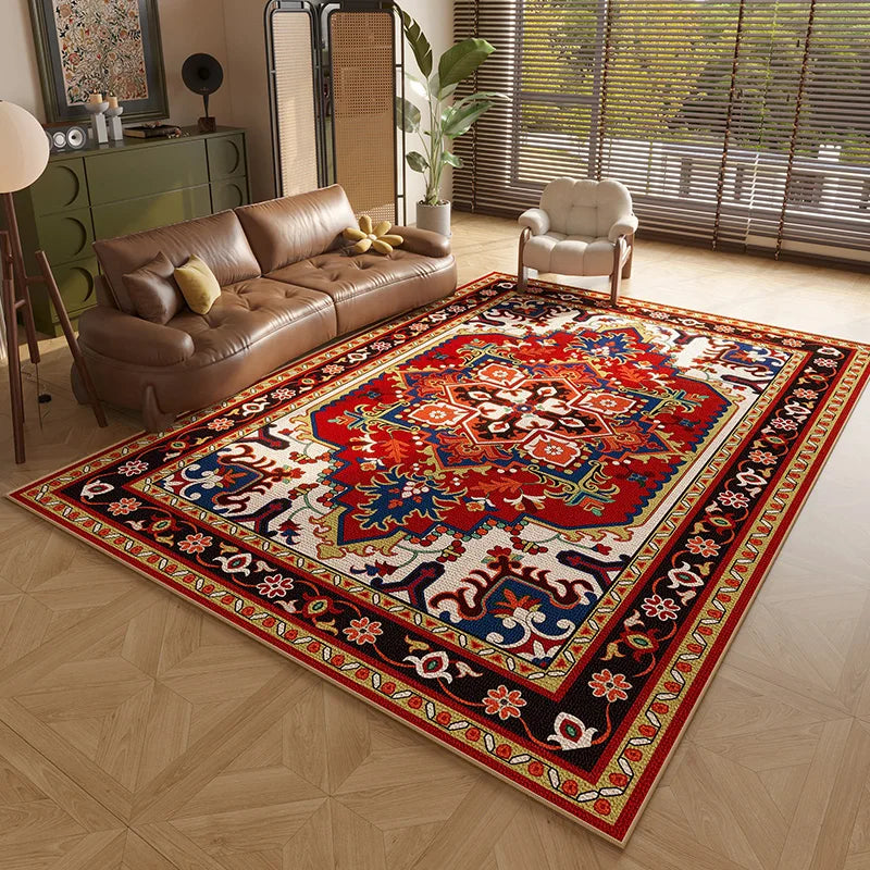 Persian Style Anti-slip Area Rug for Living Room Bedroom & Study - Washable Floor Mat