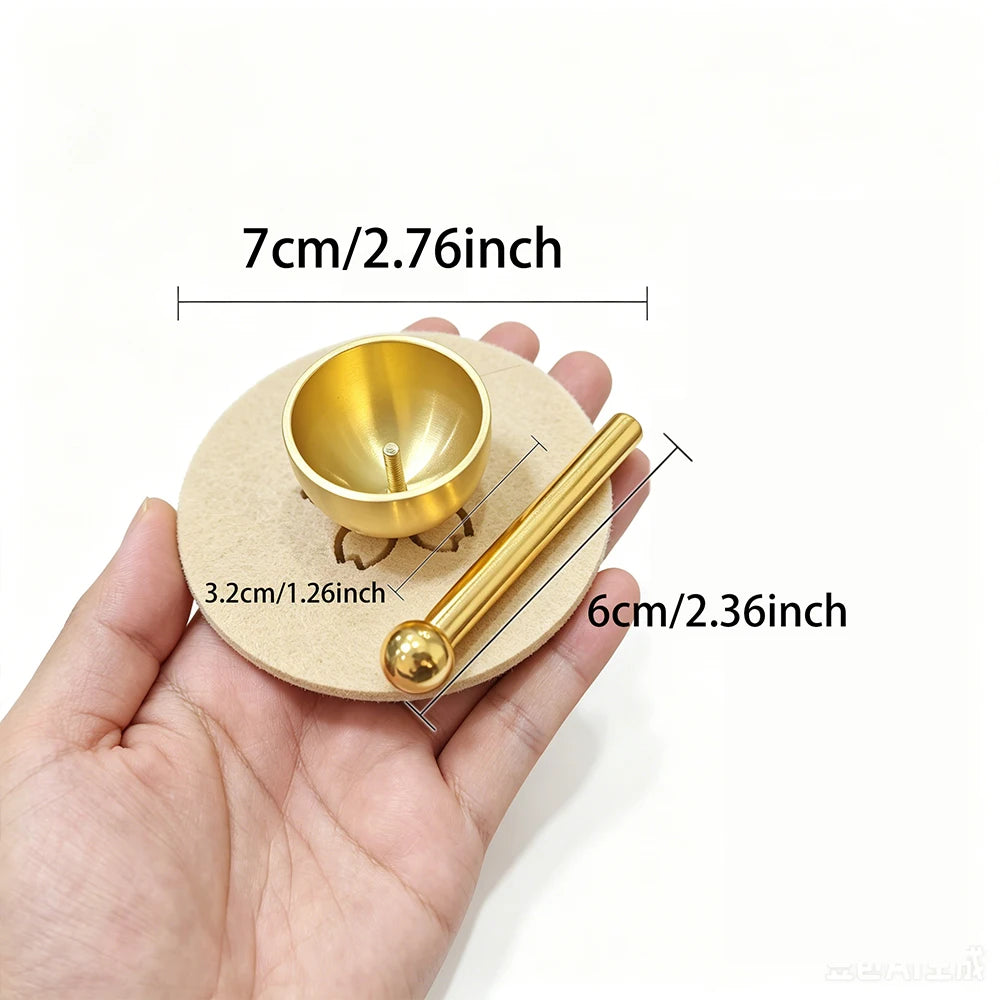 Handcrafted Brass Singing Bowl Set for Meditation Yoga Stress Relief Home Decor