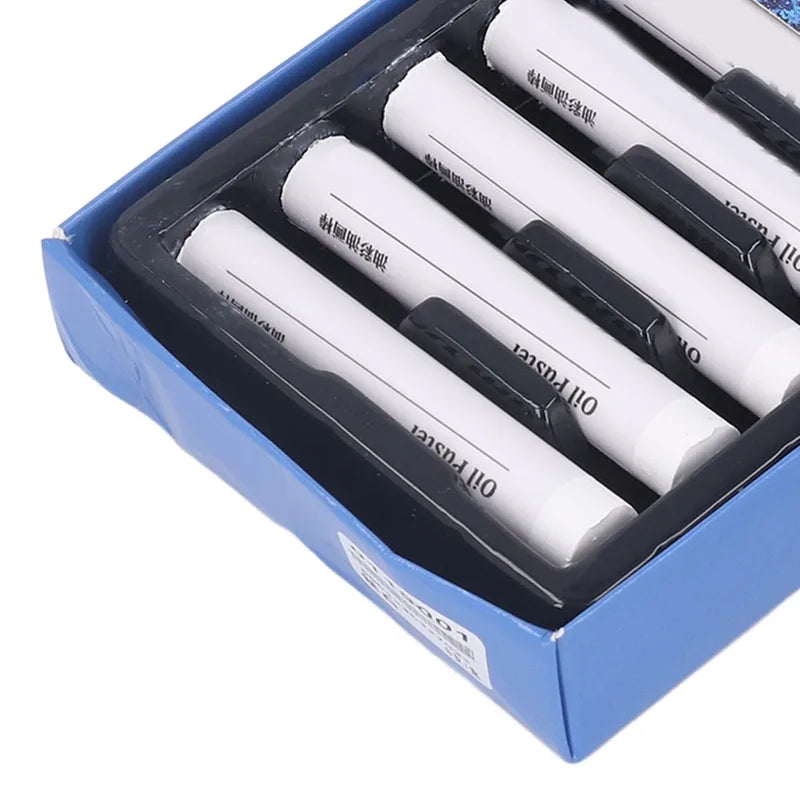 6 Pack White Oil Pastels - Soft, Non-Toxic Art Pastel Sticks for Drawing & Coloring