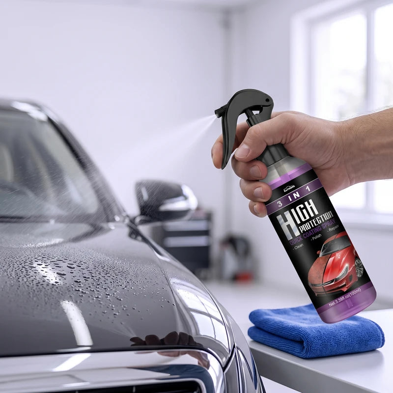 3-in-1 Car Coating Spray for Scratch Repair Oil Stain Removal & Gloss Restoration