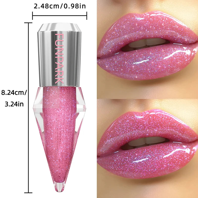 Moisturizing Lip Gloss with Glitter and Shimmer - Long Lasting Lip Oil for Care & Plumping - Multiple Colors