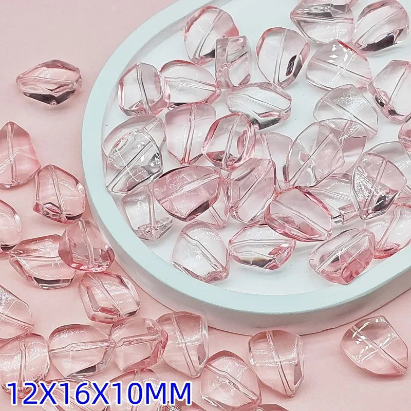 10Pcs Irregular Stone Shape Lampwork Glass Beads for Jewelry Making - Crystal Beads Wholesale