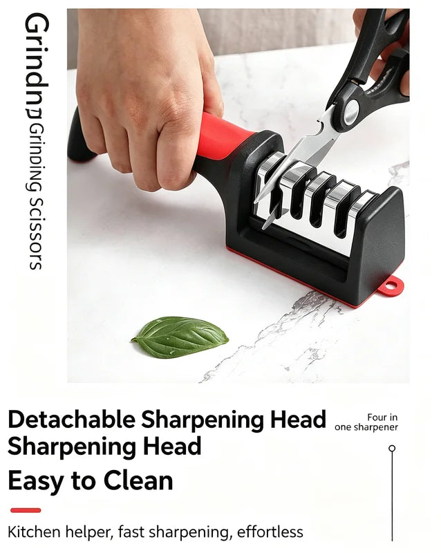 Multi-Functional Kitchen Knife with Sharpener and Sharpening Stone - 3/4 Segment
