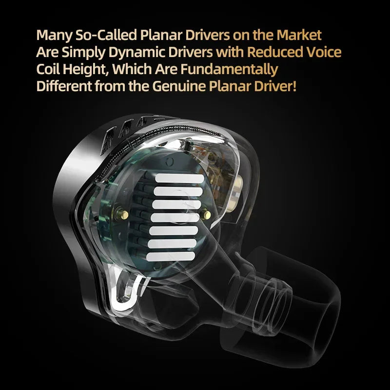 High-Fidelity Planar Diaphragm Earphones with Replaceable Cable - In-Ear Monitor Headset