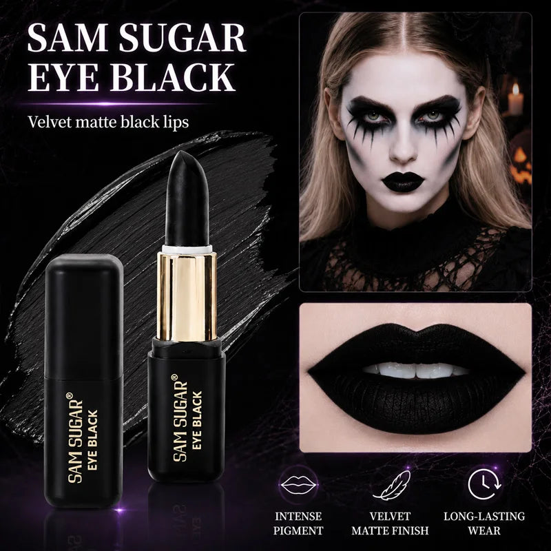 Halloween Gothic Makeup Set with White Foundation, Black Face Paint & Highlighter