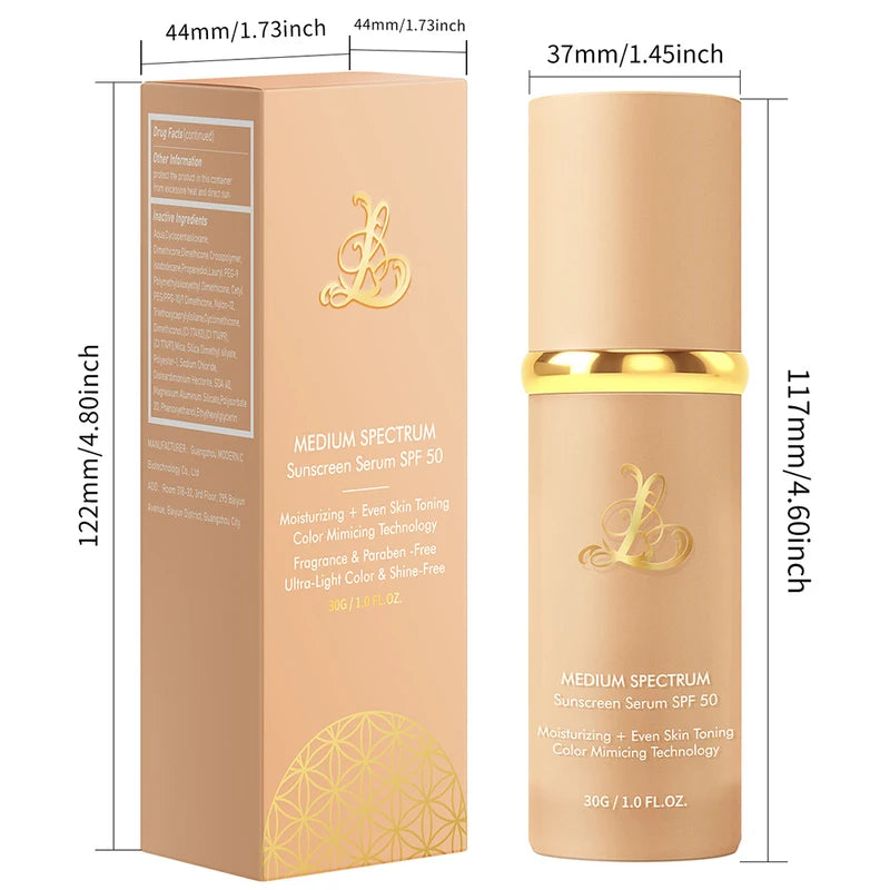 4-in-1 Color Changing Foundation SPF50 Sunscreen Concealer for Women, Long-Lasting Makeup Primer 30g