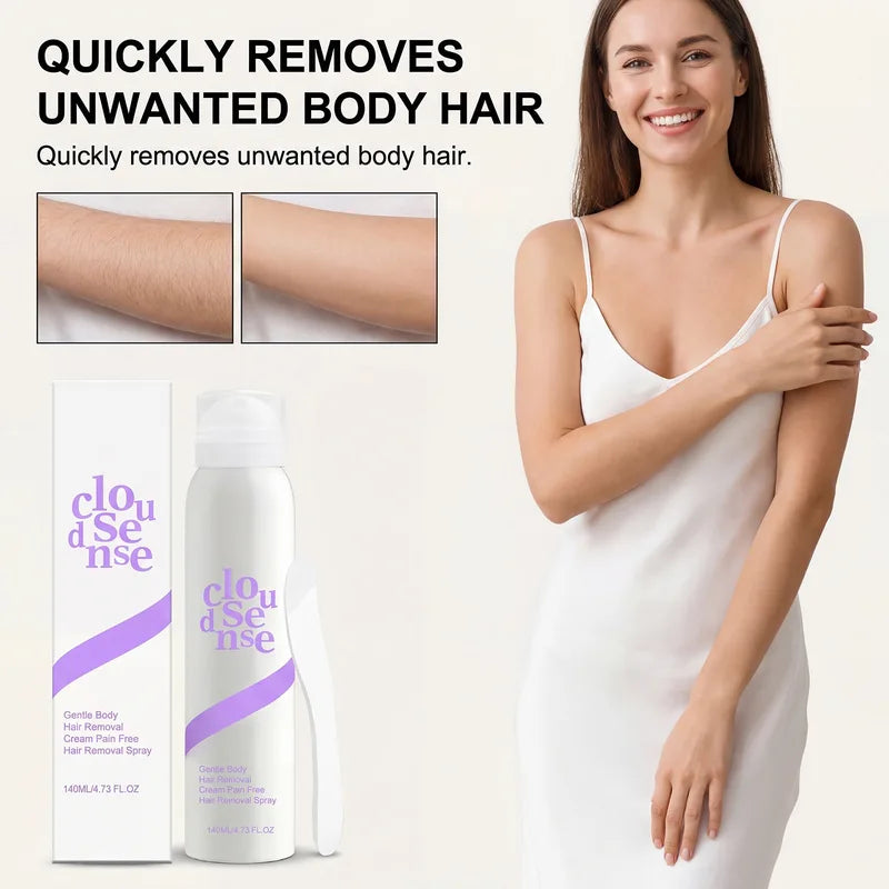 Painless Hair Removal Spray for Face, Arms, Body - Fast Acting & Skin Friendly
