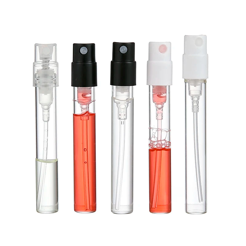 Glass Perfume Sample Bottles with Bayonet/Snap-On Pump 1ml–2.5ml Set