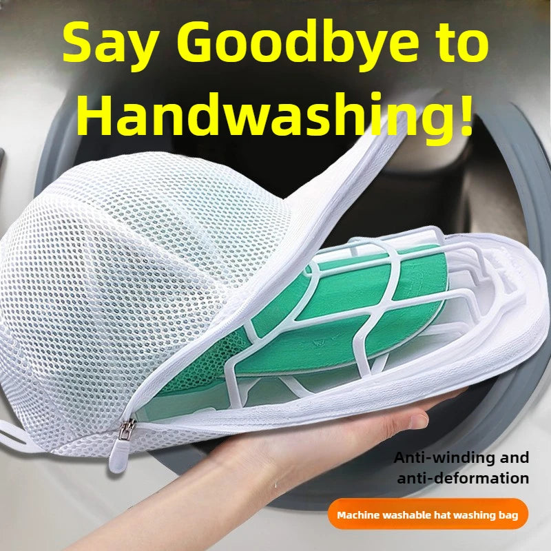 Baseball Cap Washer Bag with Inner Frame | Gentle Machine Wash & Shape Protection