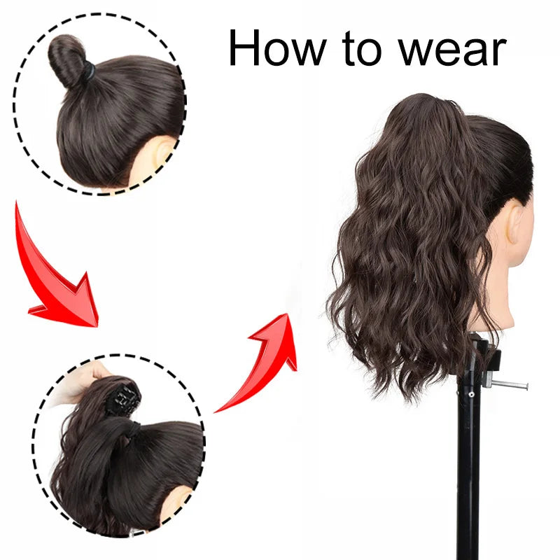 Short Curly Ponytail Hair Extension Claw Clip-In Hairpiece for Women