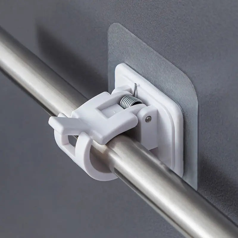 Self Adhesive Hooks for Shower Curtain Rods - Punch-Free Household Organizer