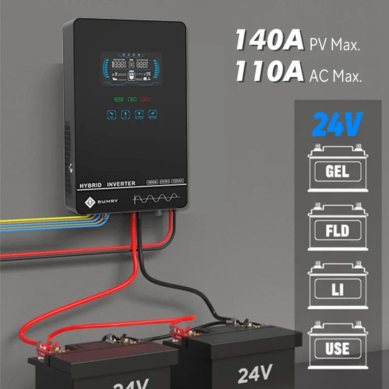 120V Off Grid 5600W Pure Sine Wave Solar Inverter with MPPT Charger and LCD Display
