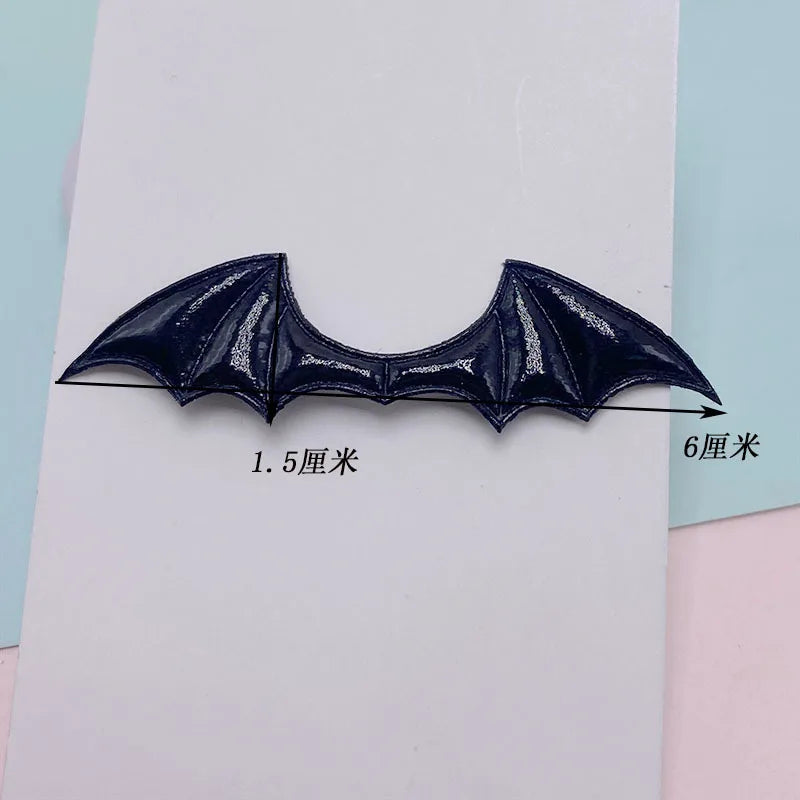 Halloween Demon Bat Wings Padded Leather Fabric Appliques for DIY Costume Accessories