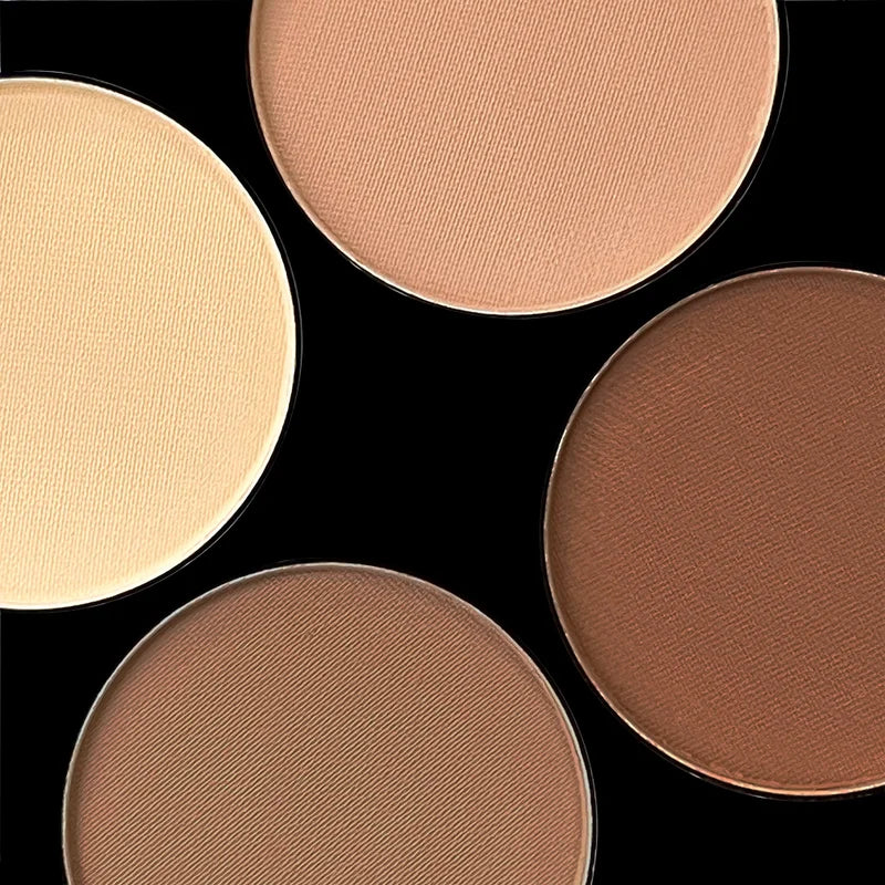 Highlight Contouring Powder Palette - Face Shadow & Bronzer with Brush, 6 Colors