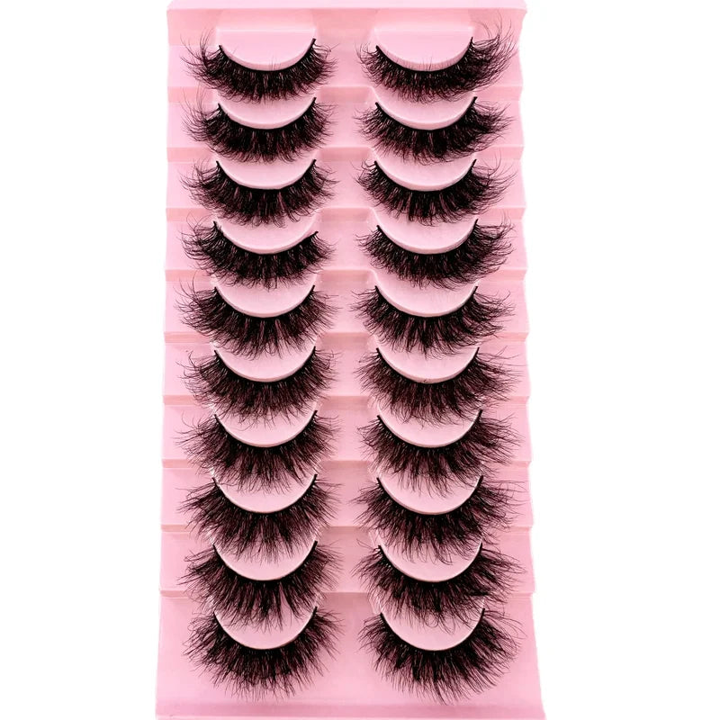 10Pairs 8D Mink False Eyelashes Natural Volume & Dramatic Look - Wholesale Makeup Tool