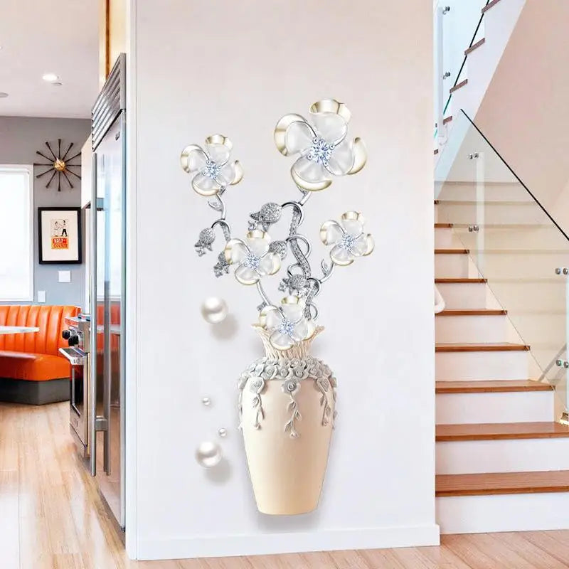 Flowers Wall Stickers - Aesthetic Removable Wallpaper for Living Room & Bedroom