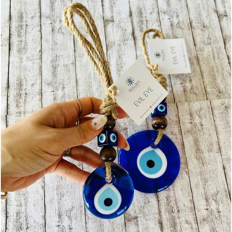 Evil Eye Wall Hanging Decor - Nazar House Protection Macrame Pendant