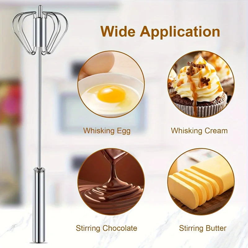 Stainless Steel Egg Beater Semi-Automatic Mixer for Baking & Cooking