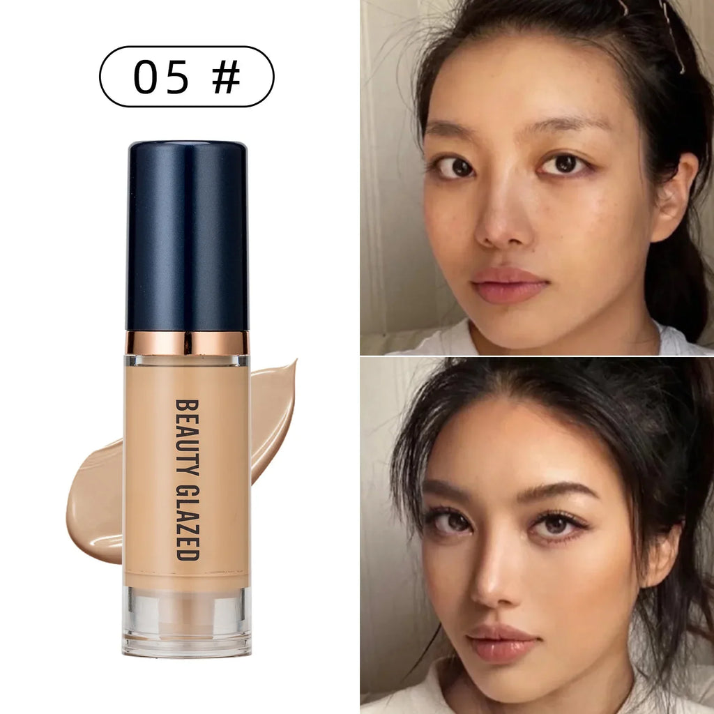 Long-Lasting Waterproof Liquid Foundation for Oily Skin - 6 Colors