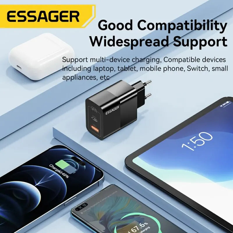 USB C Charger 33W GaN Fast Charging Power Adapter for iPhone, iPad, Samsung
