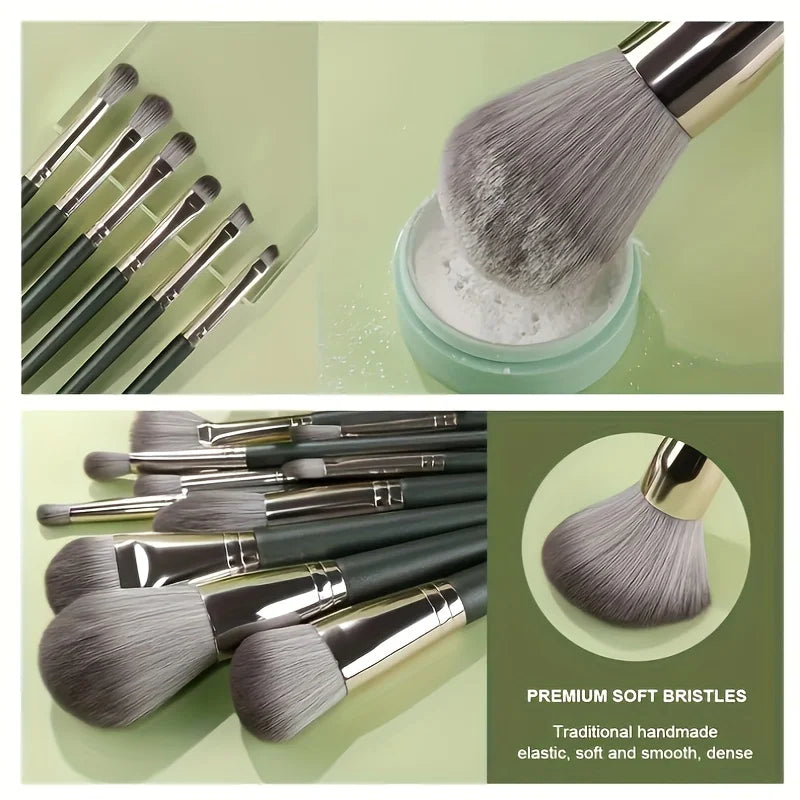 14-Piece Makeup Brush Set with Full Face & Eye Detail Brushes - Soft & Professional