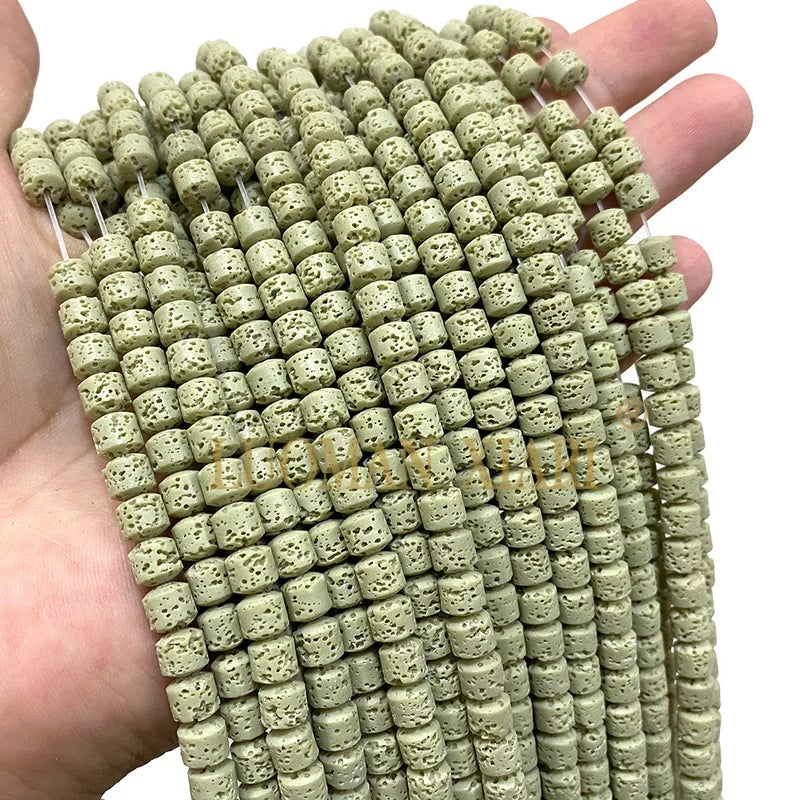 Natural Lava Stone Spacer Beads for Jewelry Making - 10 Colors, 6x6mm & 8x8mm