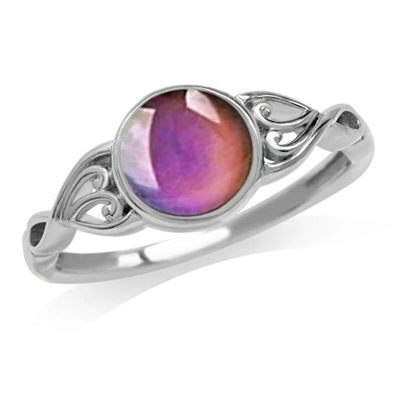 Moon Stone Color Changing Mood Ring - Adjustable Fashion Jewelry Gift
