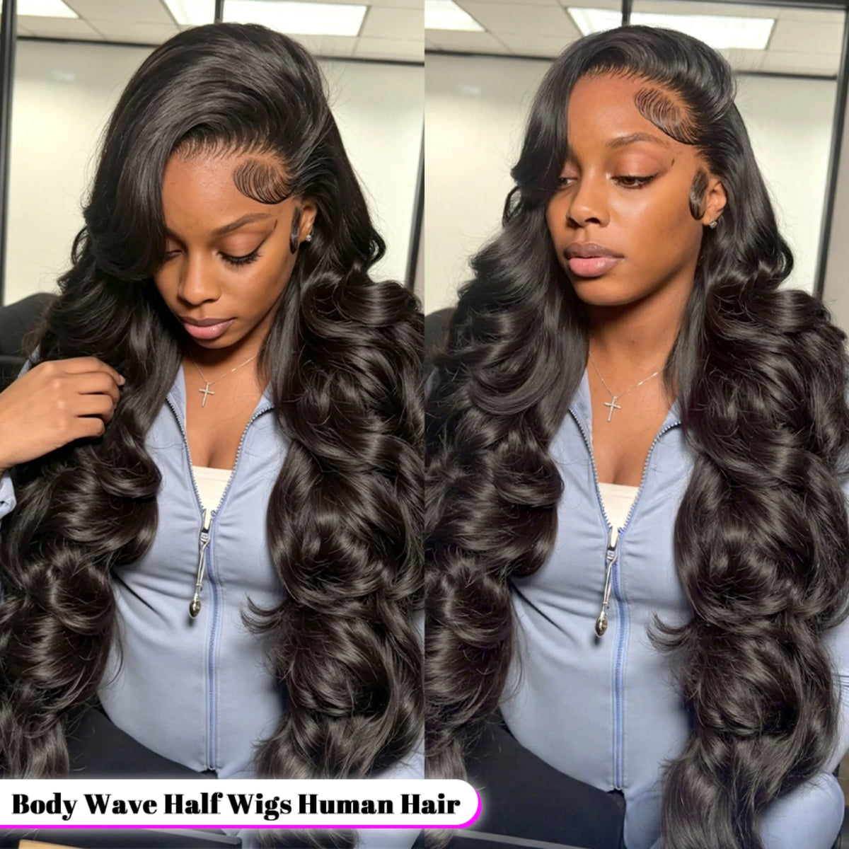 Kinky Curly Human Hair Wig 250% Density Seamless Flip Over 3-in-1 Wear No Glue