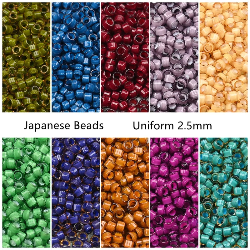 2.5mm Glass Japanese Beads - Color-Lined Crystal Jewelry Making Supplies