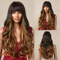 Long Wavy Synthetic Wig with Natural Hairline for Daily & Party Wear